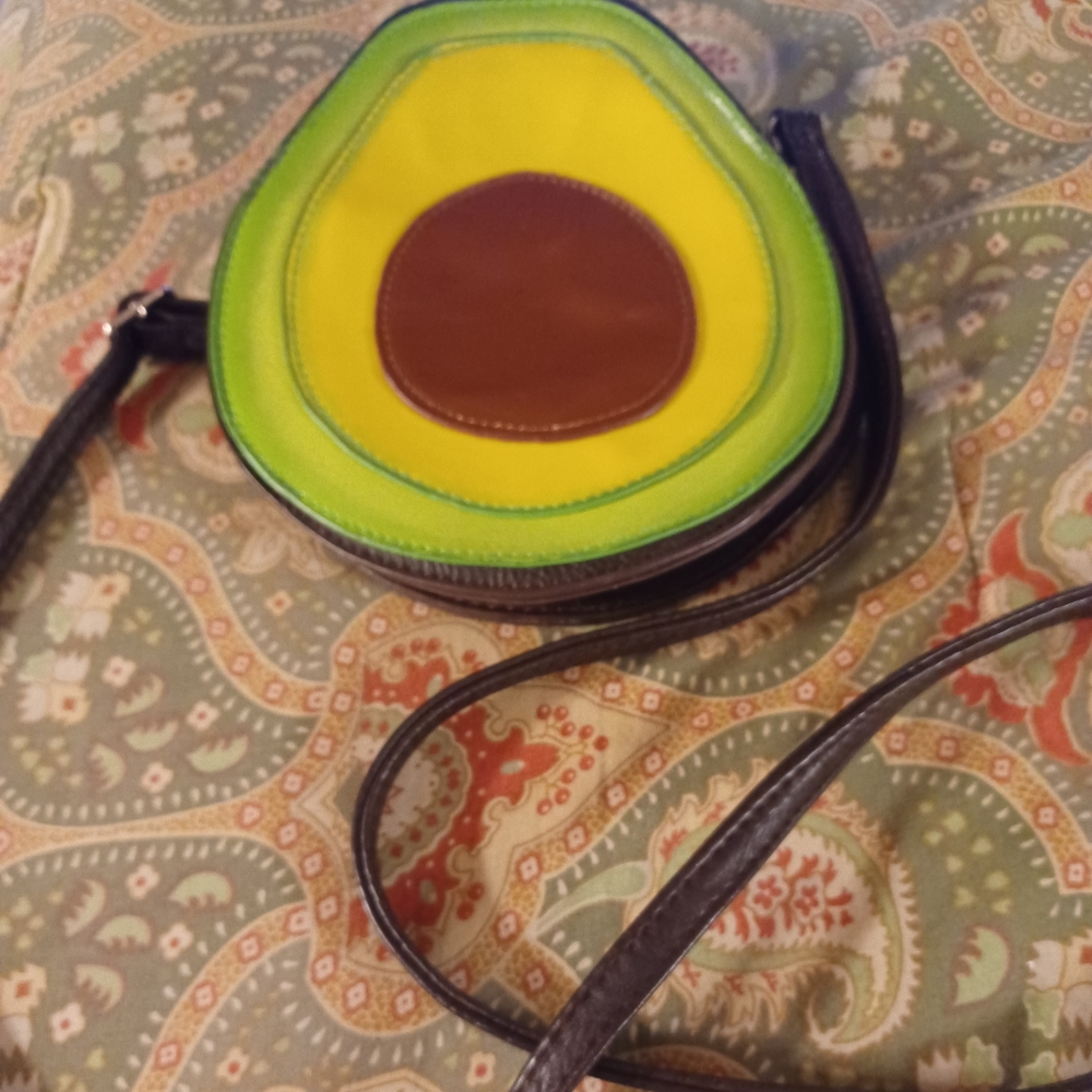 Sleepyville Critters brown yellow green avocado shoulder bag handbag purse